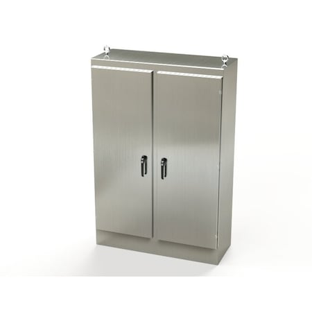 Saginaw Control & Engineering 3 Point Latch with Padlock/Keylock Handle Electrical Enclosures, 72 in H, 18 in D, 48 in W SCE-72EL4818SSFSD